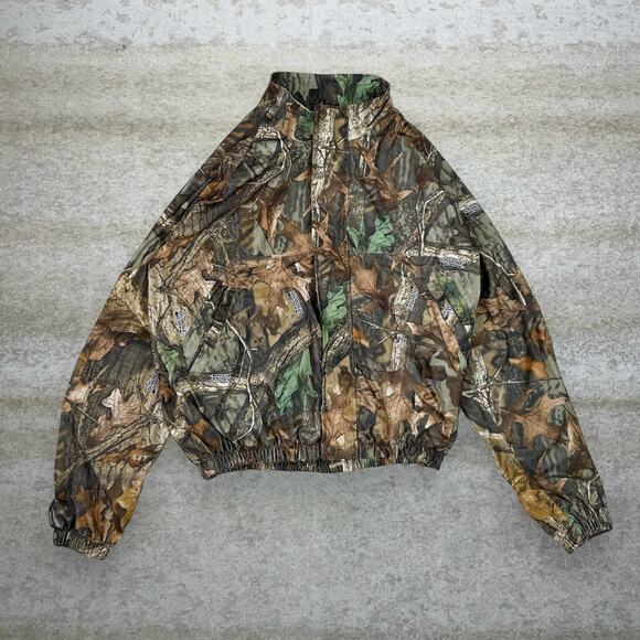 Vintage Y2K Advantage Camo Jacket Mens L Mesh Lined Full Zip Mad Dog - Picture 1 of 4